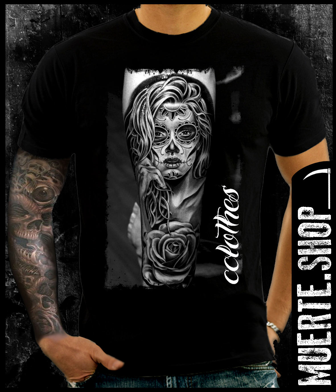 Черна тениска TATTOO GIRL